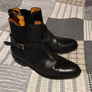 Frye Leather Chelsea Boots Size 10M Black Leather Buckle Strap Ankle Booties